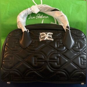 🆕 SAM EDELMAN Black Quilted Satchel Bag/Crossbody Purse